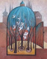 Lot 22 - Jiri Borsky, The Little Park, Prague, acrylic