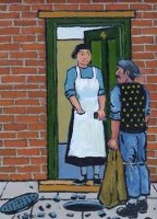Lot 28 - Charles M Jones, Counting the Bags, oil