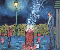 Lot 29 - Charles M Jones, Watchman's Tales, oil