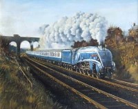 Lot 89 - John L. Chapman, locomotive at full speed, oil
