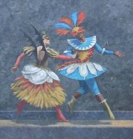 Lot 108 - Tim Fargher, Ballo in Maschera, oil