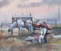 Lot 122 - Tom Brown, Rag and bone man, pastel