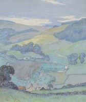Lot 134 - L.F. Menzies-Jones, Rural landscape, pastel