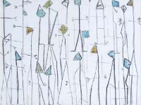 Lot 135 - John Thompson, No 2 stick men, mixed media