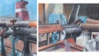 Lot 137 - Paul Gough, industrial scenes, pastel (2)