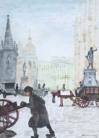Lot 148 - Savile Lumley, Albert Square, Manchester, watercolour