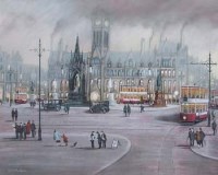 Lot 150 - Bernard McMullen, Albert Square, Manchester, pastel