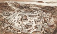 Lot 178 - Alan Sorrell, The Ancient Agora of Athens, ink and watercolour