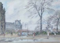 Lot 183 - Vincent Lines, Paris, after rain, watercolour