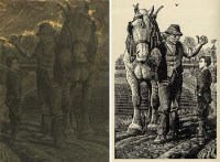 Lot 254 - C.F. Tunnicliffe, Teamsman and boy, woodblock