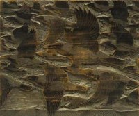Lot 257 - C.F. Tunnicliffe, hooded crows, woodblock