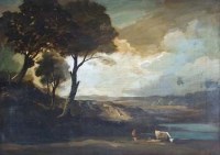 Lot 283 - P.H. Padwick, rural landscape with cattle grazing, oil