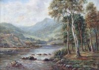 Lot 291 - Sidney Yates Johnson, River scene, oil