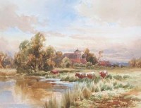 Lot 301 - Henry H. Parker, Evening, Sonning, watercolour
