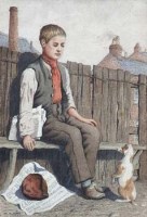 Lot 307 - W.H. Kay, Newsboy and friend, watercolour