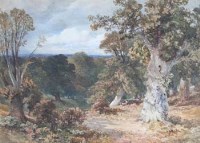 Lot 322 - William Bennett, Deer resting in Windsor Great Park, watercolour