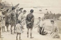 Lot 335 - Frank Dadd, Storm Worn, monochrome watercolour