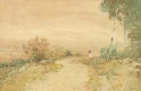 Lot 355 - Oswald Garside, rural scene, watercolour