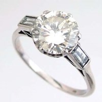 Lot 497 - Platinum and diamond single stone ring, approx