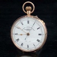 Lot 530 - Swiss gold pocket chronograph