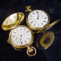 Lot 534 - Two Waltham gold plated pocket watches