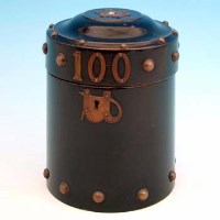 Lot 551 - Circular Tea Caddy Marked 100