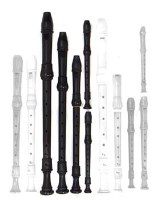 Lot 593 - Five ebony AEL recorders