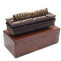Lot 647 - Squeeze box in mahogany case