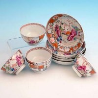 Lot 678 - 5 Chinese teabowls and saucers.