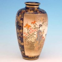 Lot 685 - Japanese large blue ground vase.
