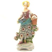 Lot 696 - Derby figure of a lady with basket