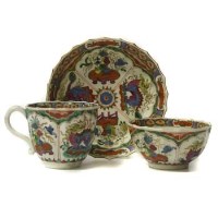 Lot 713 - Worcester trio painted with Dragon in Compartment
