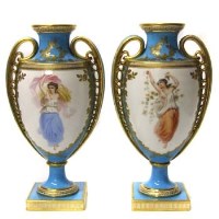 Lot 736 - Pair of Minton vases