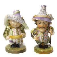 Lot 751 - Pair of Crown Derby mansion house dwarfs