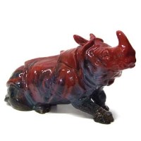 Lot 823 - Royal Doulton flambé rhinoceros