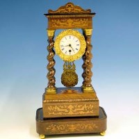 Lot 826 - French portico clock, R White, Paris, (key