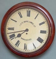 Lot 827 - 19th Century fusee dial clock complete with winder, key and pendulum