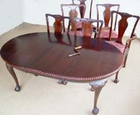 Lot 843 - Victorian mahogany extending dining table with four single and two matching chairs