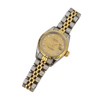 Lot 90 - Ladies Oyster Perpetual Datejust stainless steel and yellow gold Rolex bracelet watch