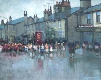 Lot 9 - Roger Eastwood, Wet Whitsuntide, oil