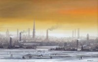 Lot 13 - Braaq, townscape, oil