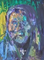 Lot 15 - J.L. Isherwood, The Brooch on Old Woman, oil