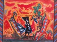 Lot 19 - Michael Rothenstein, firebird, oil