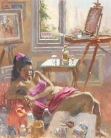 Lot 38 - Roy Pettitt, Monica reclining, oil