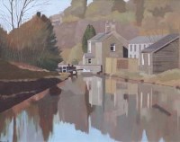 Lot 40 - Howarth, Canal at Diggle, Saddleworth, oil