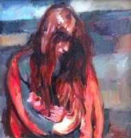 Lot 49 - Robert Lenkiewicz, girl with waterbottle, oil