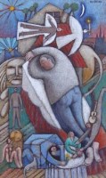 Lot 74 - Jiri Borsky, The Nap, acrylic
