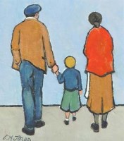Lot 78 - Charles M. Jones, Out For A Walk, oil