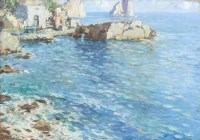 Lot 98 - Gianni?, Rocky coastal scene, oil