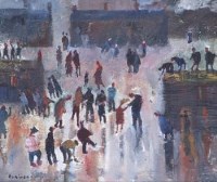 Lot 108 - Sue Atkinson, The Ambush, oil